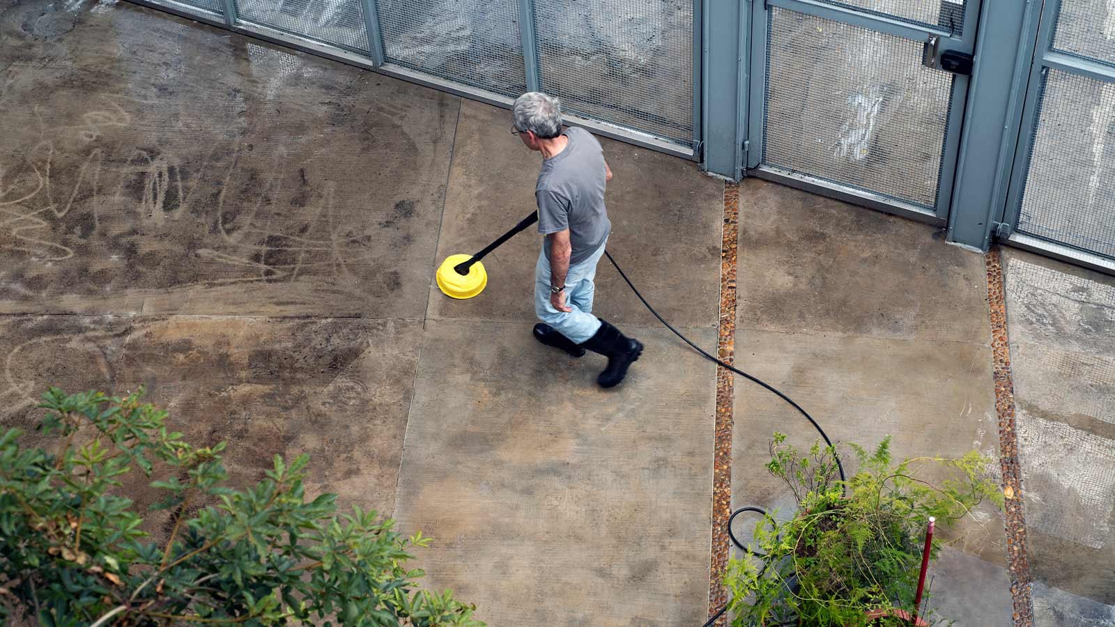 Commercial pressure washing in Chicago.