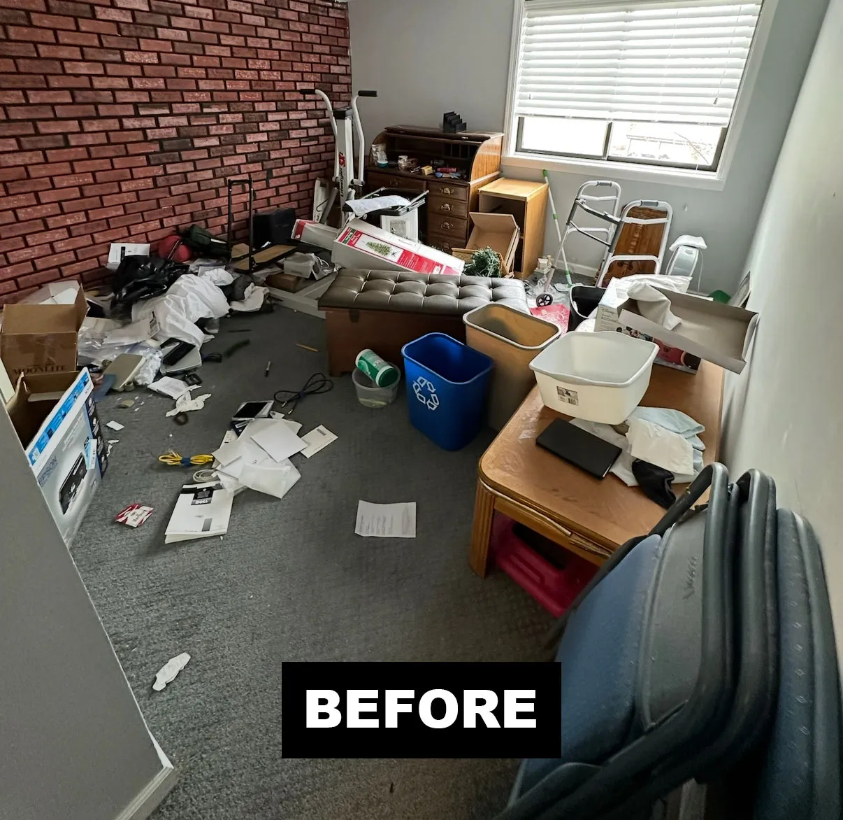 A Chicago apartment before Junk Jaws cleanout.